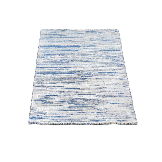Wool and Silk Wool Hand Knotted Rug Blue No Border 2.0X3.0 -O059542