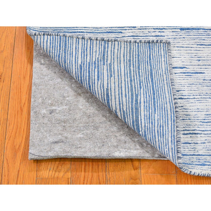 Wool and Silk Wool Hand Knotted Rug Blue No Border 2.0X3.0 -O059542