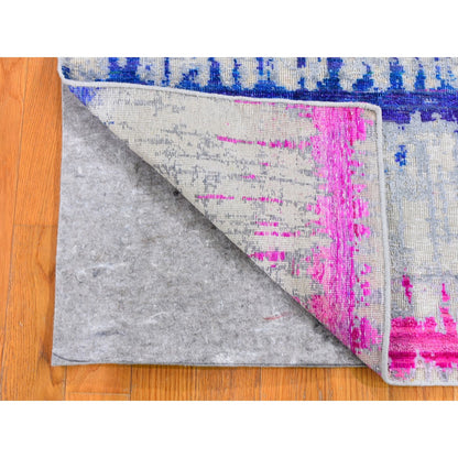 Modern and Contemporary Wool & Silk Hand Knotted Rug Grey No Border 2.0X3.0 -O059545