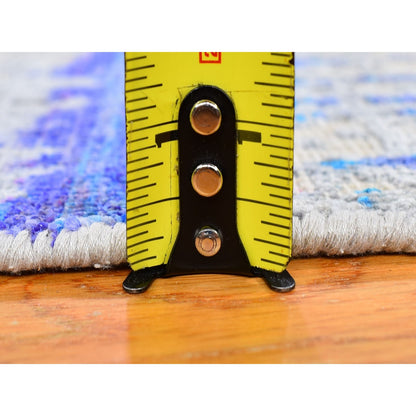 Modern and Contemporary Wool & Silk Hand Knotted Rug Grey No Border 2.0X3.0 -O059545