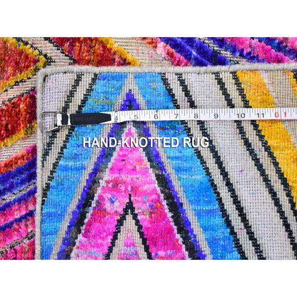 Modern and Contemporary Wool & Silk Hand Knotted Rug Pink No Border 2.0X3.1 -O059549