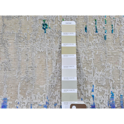 Modern and Contemporary Wool & Silk Hand Knotted Rug Grey No Border 2.0X3.0 -O059552