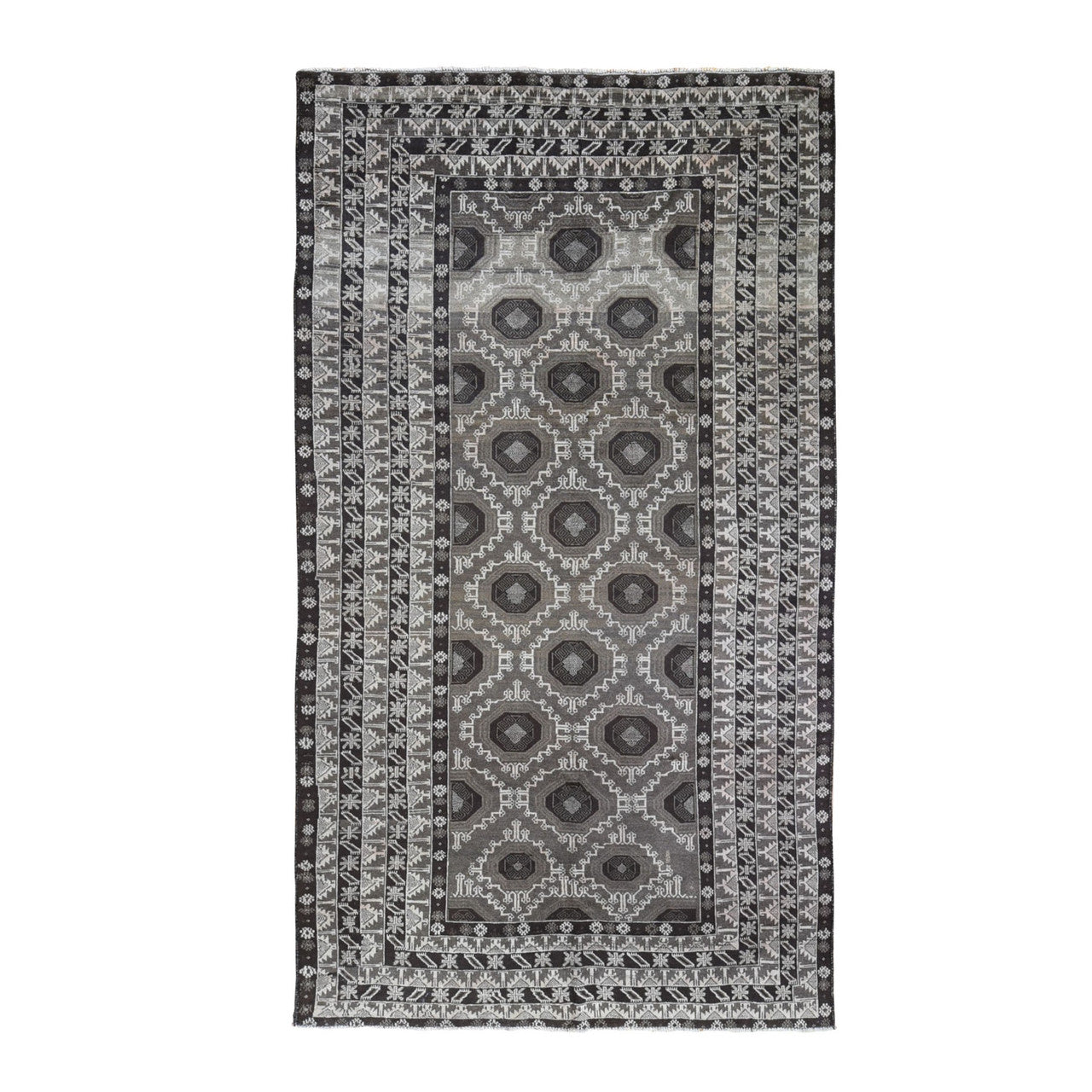 Brown 5'8" x 9'10" Tribal & Geometric Hand knotted Wool Rug - Sku: O059564