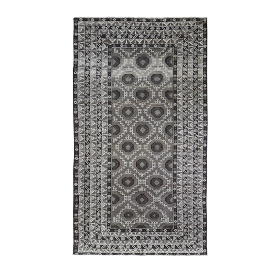 Tribal & Geometric Wool Hand Knotted Rug Brown No Border 5.8X9.10 -O059564
