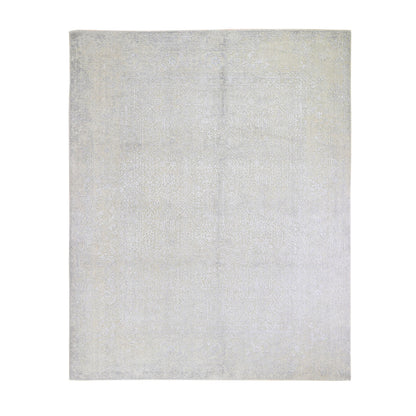 Modern and Contemporary Wool & Silk Hand Loomed Rug Beige No Border 8.0X10.0 -O059566