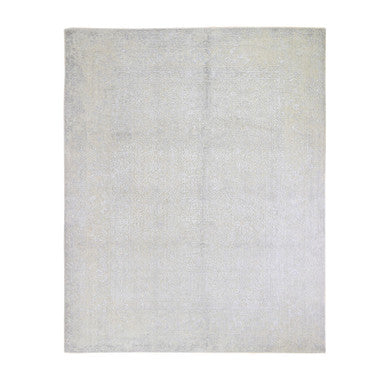 Modern and Contemporary Wool & Silk Hand Loomed Rug Beige No Border 8.0X10.0 -O059566