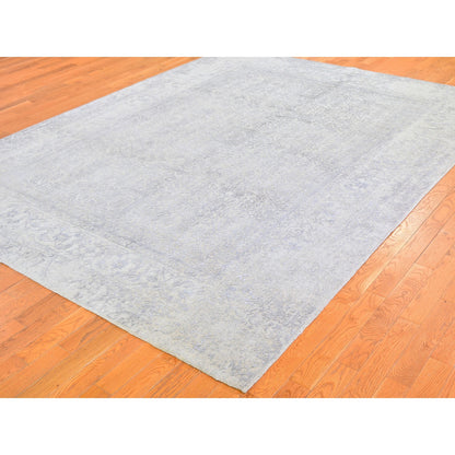 Modern and Contemporary Wool & Silk Hand Loomed Rug Beige No Border 8.0X10.0 -O059566