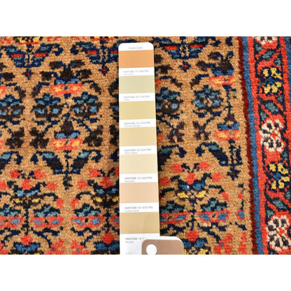 Antique Wool Hand Knotted Rug Brown No Border 3.0X18.0 -O059574