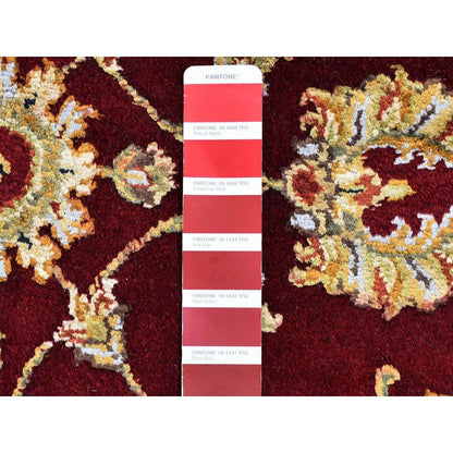 Rajasthan Wool & Silk Hand Knotted Rug Red Ivory 4.0X6.0 -O059594