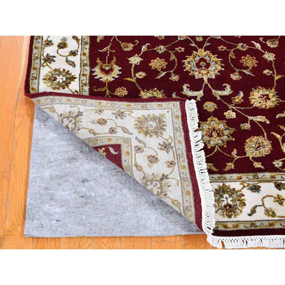 Rajasthan Wool & Silk Hand Knotted Rug Red Ivory 4.0X6.0 -O059594