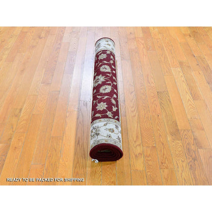 Rajasthan Wool & Silk Hand Knotted Rug Red Ivory 4.0X6.0 -O059594