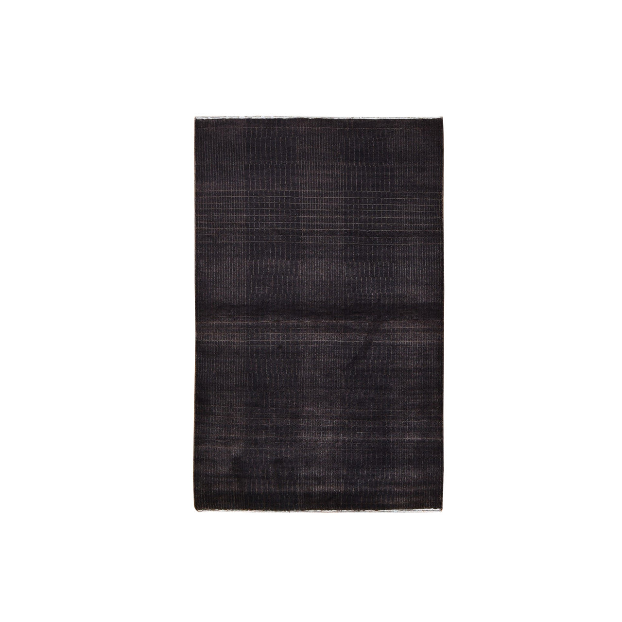 Modern and Contemporary Wool & Silk Hand Knotted Rug Brown No Border 4.0X6.0 -O059595