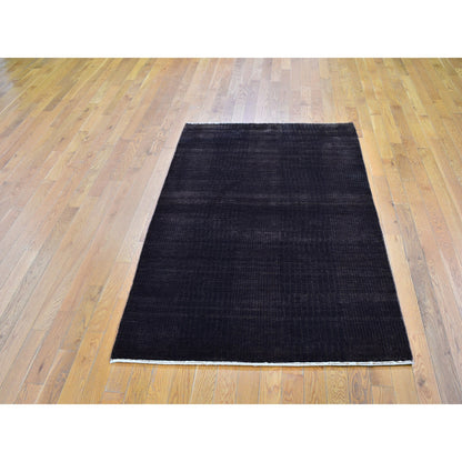 Modern and Contemporary Wool & Silk Hand Knotted Rug Brown No Border 4.0X6.0 -O059595