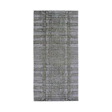 Modern and Contemporary Wool & Art Silk Hand Loomed Rug Grey No Border 2.5X7.9 -O059611