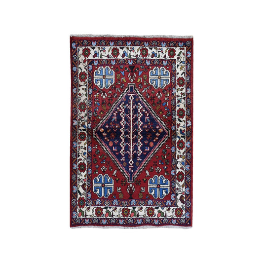 Persian Wool Hand Knotted Rug Red Ivory 3.6X4.9 -O059626