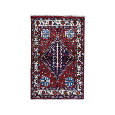 Persian Wool Hand Knotted Rug Red Ivory 3.6X4.9 -O059626