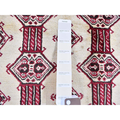 Persian Wool Hand Knotted Rug Ivory Red 4.6X7.0 -O059636