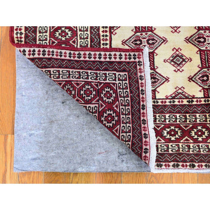 Persian Wool Hand Knotted Rug Ivory Red 4.6X7.0 -O059636