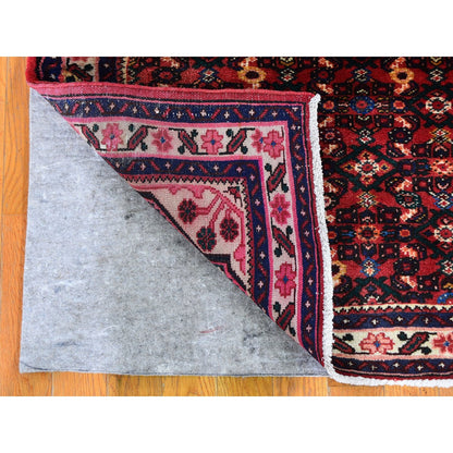 Persian Wool Hand Knotted Rug Red Ivory 3.5X10.4 -O059639