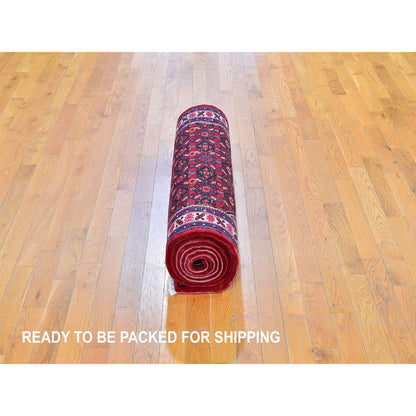 Persian Wool Hand Knotted Rug Red Ivory 3.5X10.4 -O059639