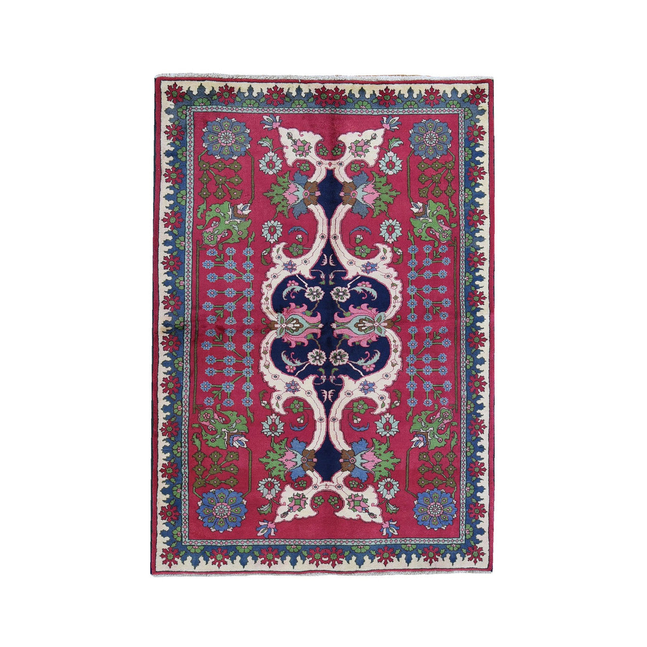 Red 4'10" x 7'2" Persian Hand knotted Wool Rug - Sku: O059643