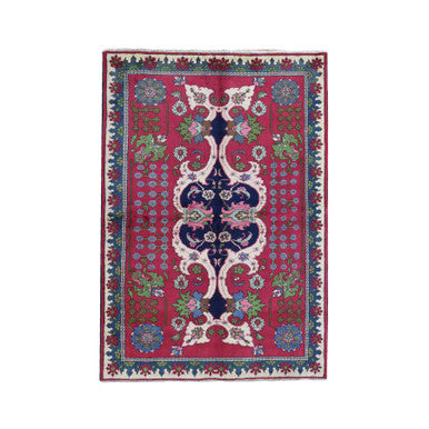 Persian Wool Hand Knotted Rug Red No Border 4.10X7.2 -O059643