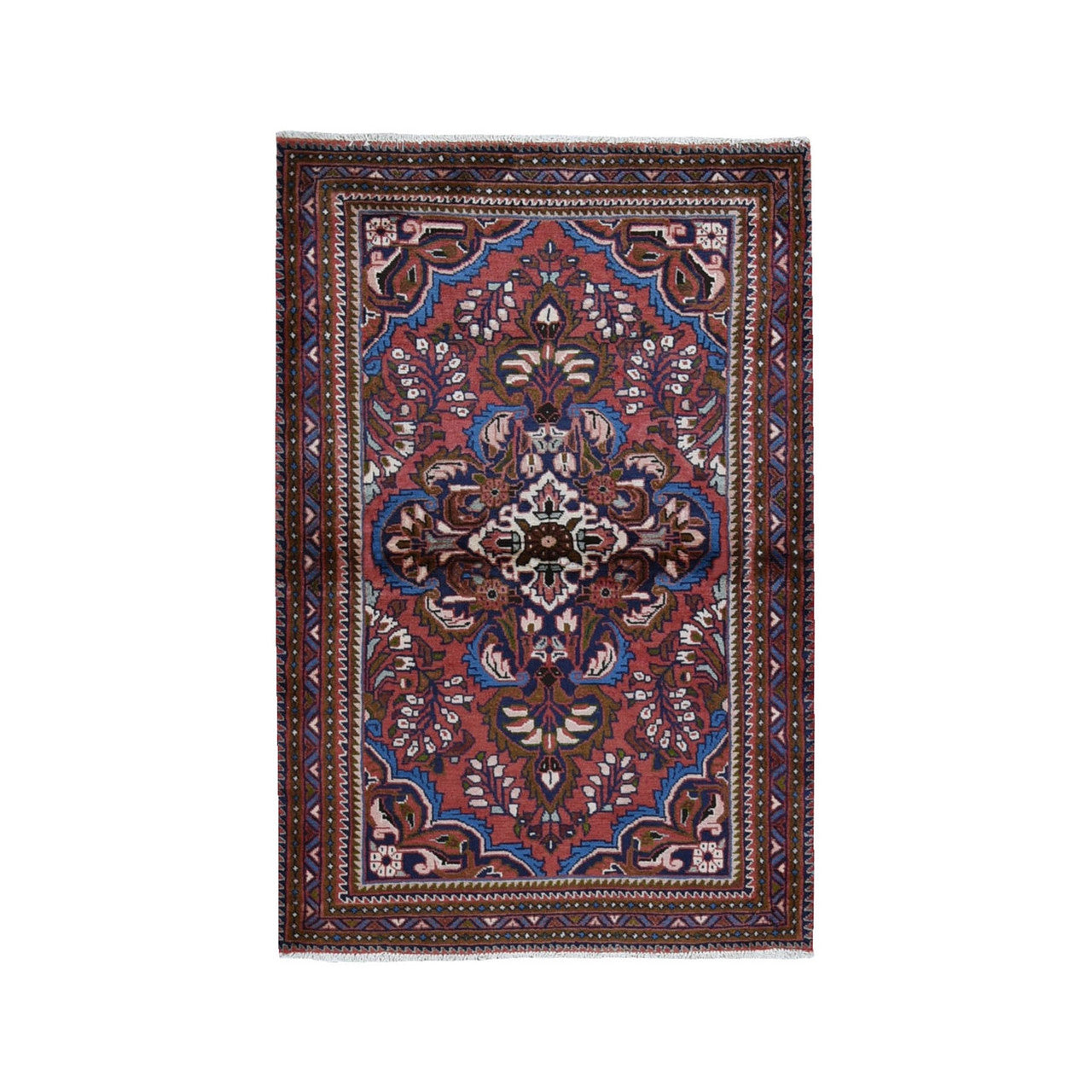 Persian Wool Hand Knotted Rug Red No Border 3.6X5.5 -O059655