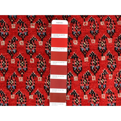 Persian Wool Hand Knotted Rug Red Ivory 3.8X9.9 -O059666