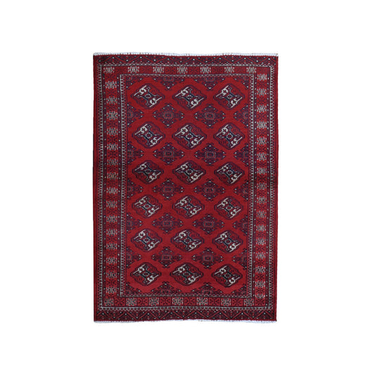 Persian Wool Hand Knotted Rug Red High Risk Red 3.6X5.0 -O059669