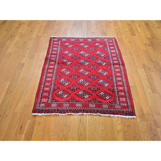 Persian Wool Hand Knotted Rug Red High Risk Red 3.6X5.0 -O059669