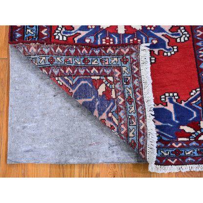 Persian Wool Hand Knotted Rug Red Light Blue 2.8X4.0 -O059671