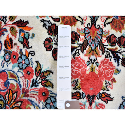 Persian Wool Hand Knotted Rug Ivory Black 3.3X5.2 -O059674