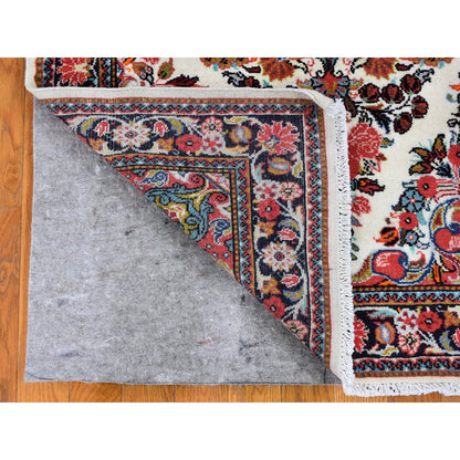 Persian Wool Hand Knotted Rug Ivory Black 3.3X5.2 -O059674