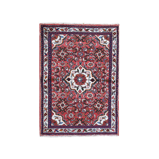 Persian Wool Hand Knotted Rug Red Ivory 3.6X5.0 -O059677