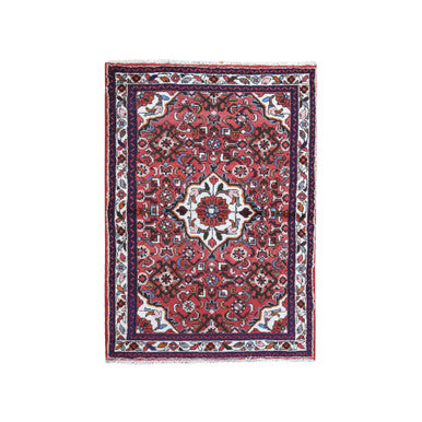 Persian Wool Hand Knotted Rug Red Ivory 3.6X5.0 -O059677
