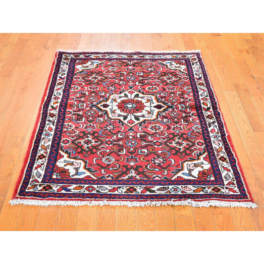 Persian Wool Hand Knotted Rug Red Ivory 3.6X5.0 -O059677