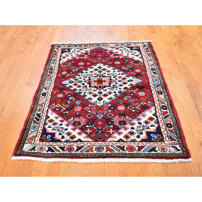 Persian Wool Hand Knotted Rug Red Ivory 3.6X5.3 -O059678