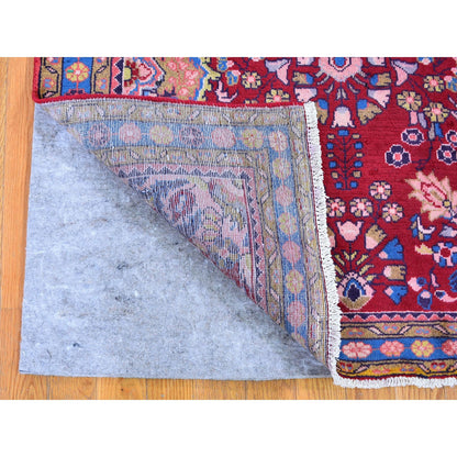 Persian Wool Hand Knotted Rug Red Denim Blue 3.8X5.10 -O059680