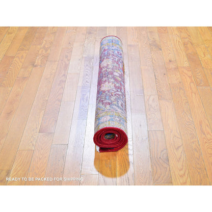 Persian Wool Hand Knotted Rug Red Denim Blue 3.8X5.10 -O059680