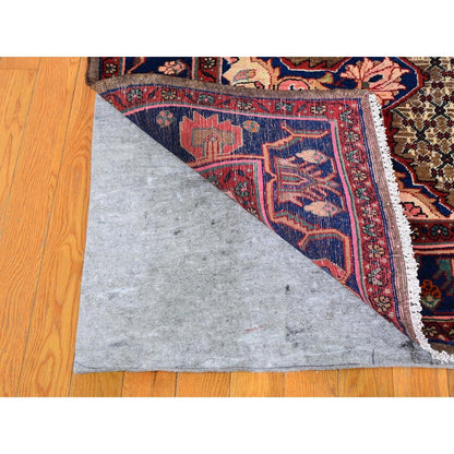 Persian Wool Hand Knotted Rug Brown Navy Blue 5.3X10.6 -O059683