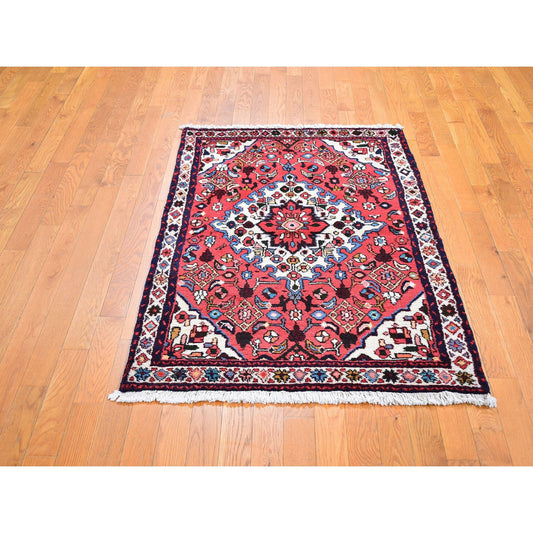 Persian Wool Hand Knotted Rug Red Ivory 3.4X5.3 -O059692