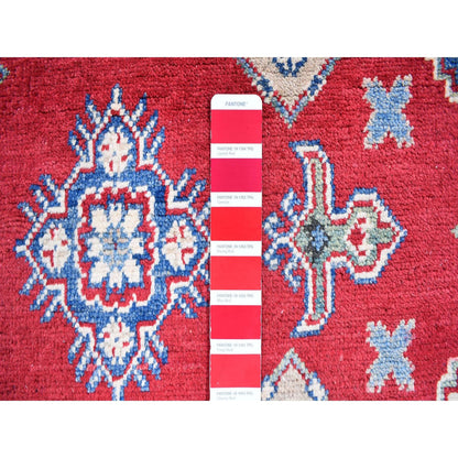 Kazak Wool Hand Knotted Rug Red Ivory 3.10X17.3 -O059699
