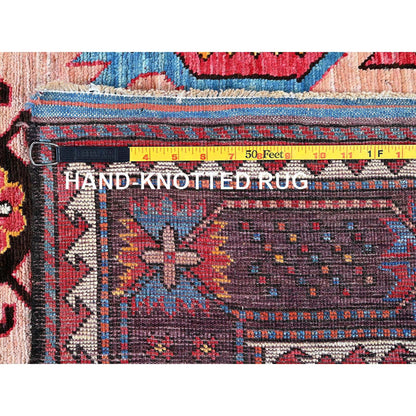 Kazak Wool Hand Knotted Rug Orange 5.0x6.7 -O0596