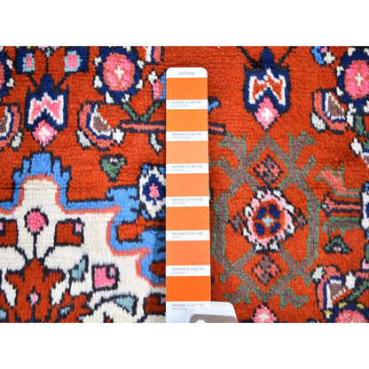 Persian Wool Hand Knotted Rug Orange Navy Blue 3.3X4.5 -O059709