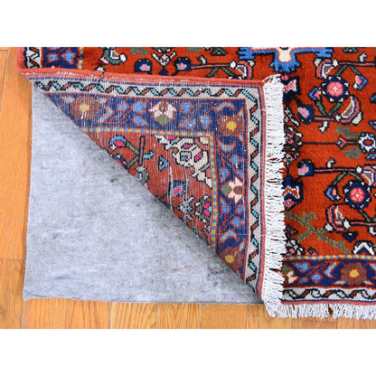 Persian Wool Hand Knotted Rug Orange Navy Blue 3.3X4.5 -O059709