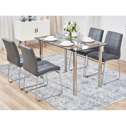 Transitional Wool & Silk Hand Knotted Rug Blue Ivory 8.0X10.4 -O059724