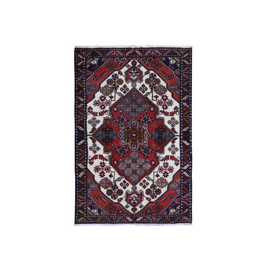 Persian Wool Hand Knotted Rug Red Black 3.8X5.6 -O059757