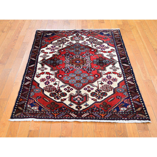 Persian Wool Hand Knotted Rug Red Black 3.8X5.6 -O059757