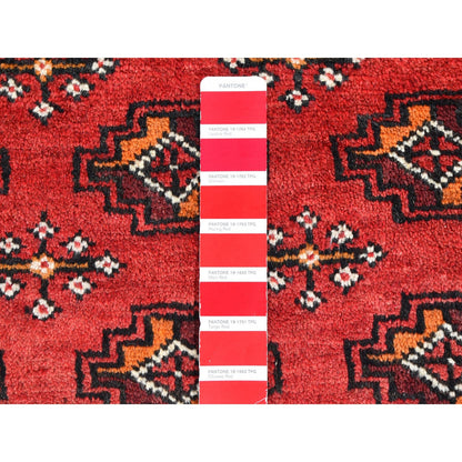 Persian Wool Hand Knotted Rug Red Pompeian Red 3.10X7.4 -O059758