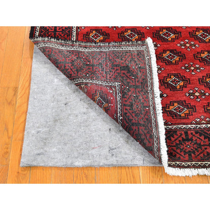 Persian Wool Hand Knotted Rug Red Pompeian Red 3.10X7.4 -O059758